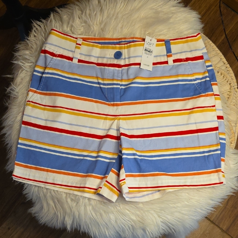 LOFT Vibrant Striped Shorts